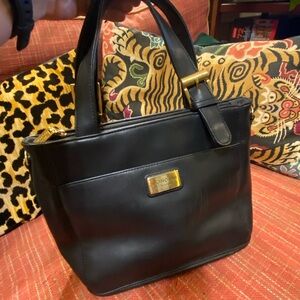 Mondani Black Tote with Gold Accents